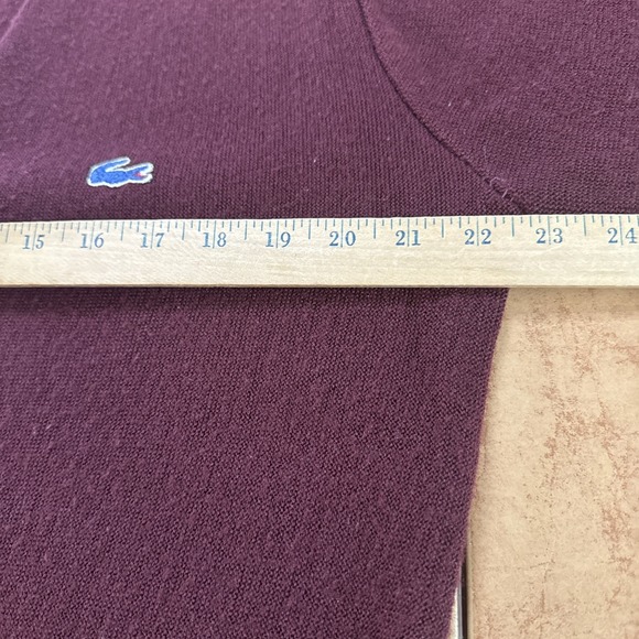 Vtg Izod Lacoste Maroon Cardigan Sz Large Sweater Orlon Acrylic USA Union Made - Picture 4 of 6